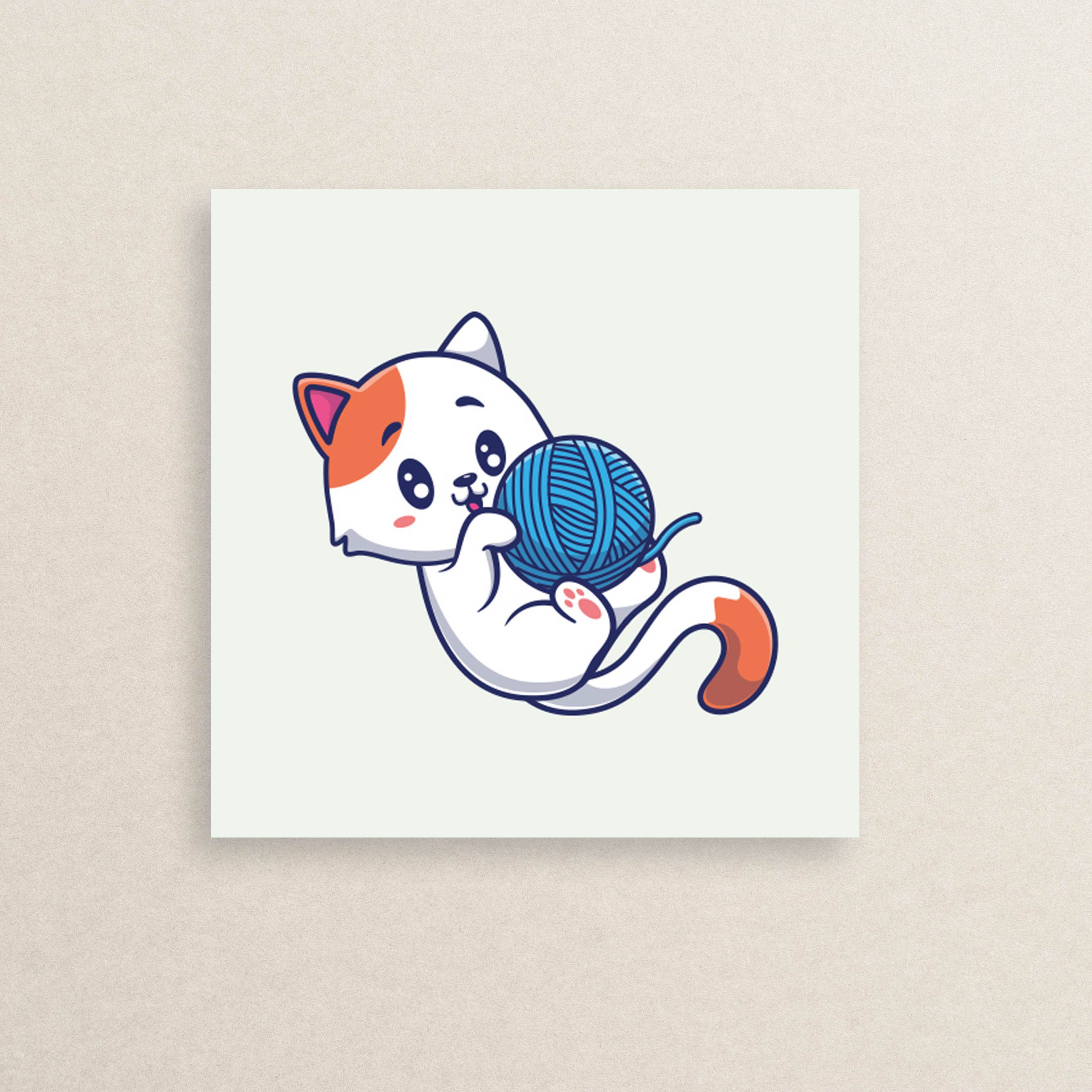 استیکر گربه بازیگوش 01 | Playful cat sticker 01