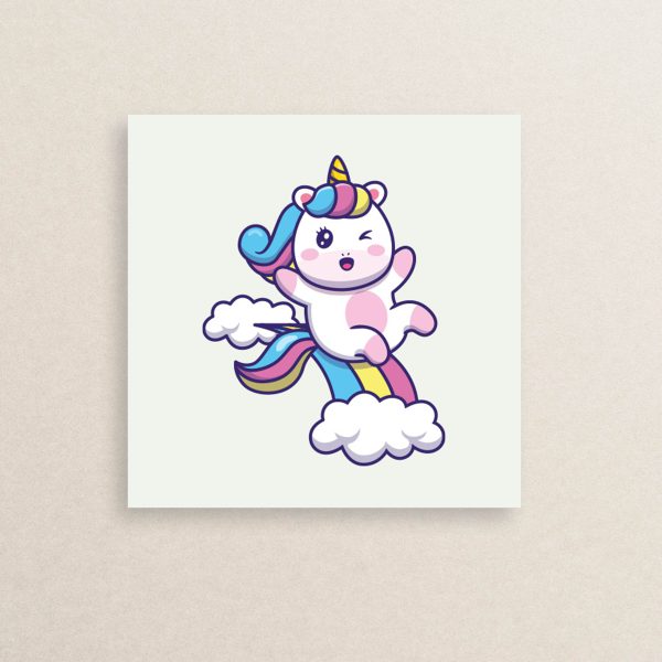 استیکر اسب تک‌شاخ رنگین‌کمانی 01 | Rainbow unicorn sticker 01