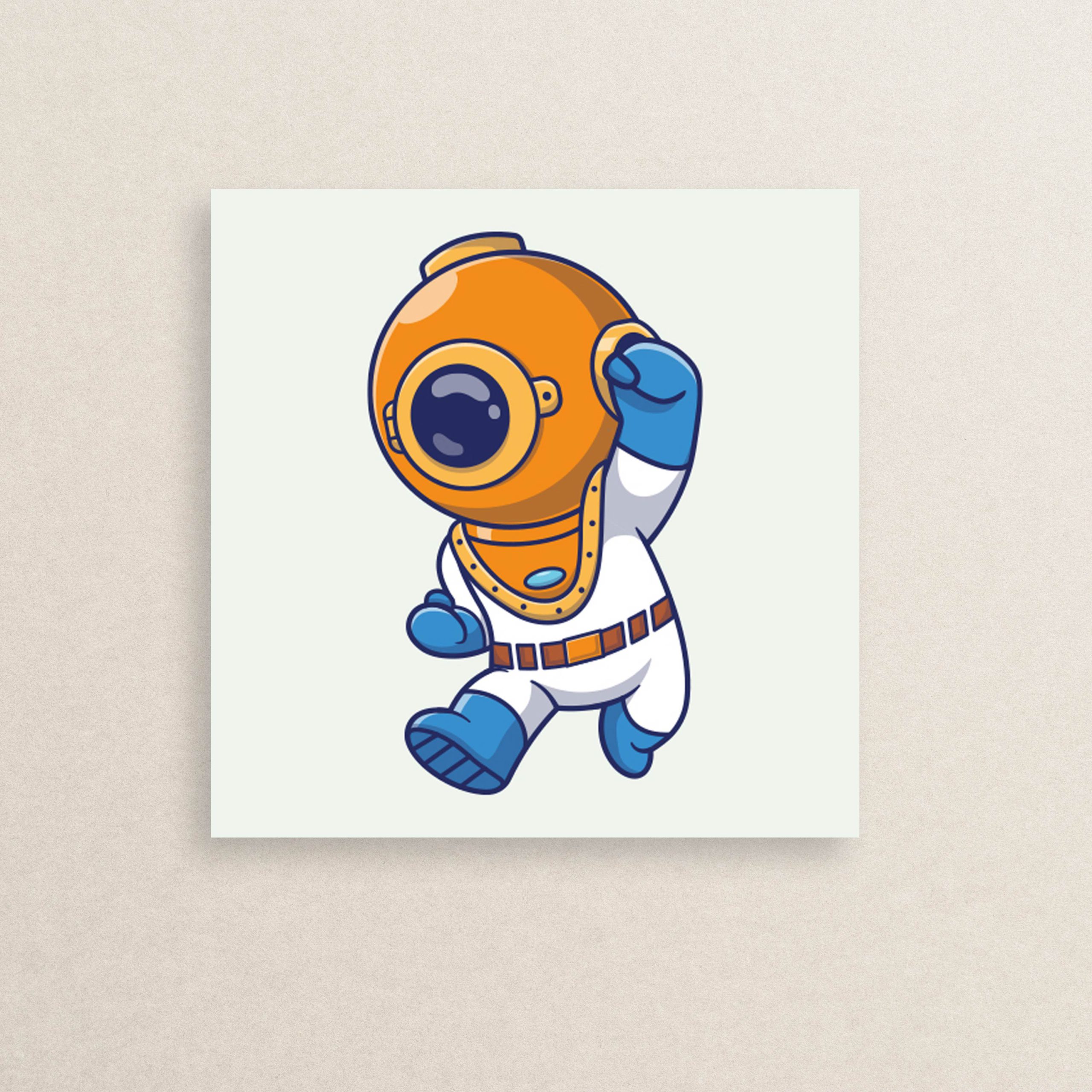 استیکر فضانورد غواص 02 | Astronaut diver sticker 02