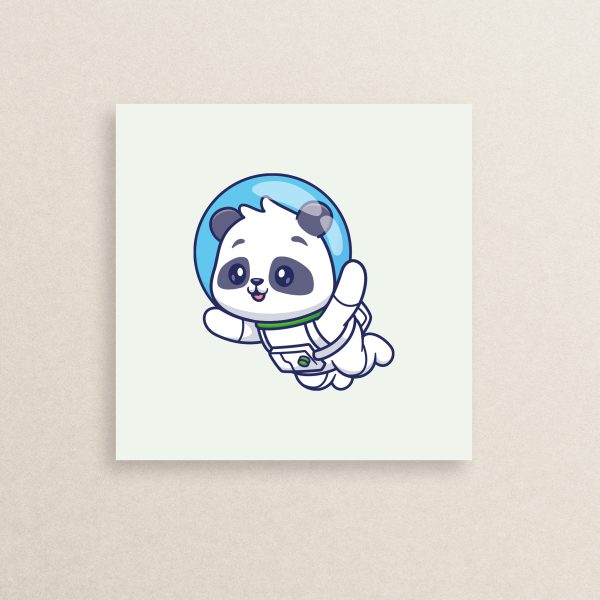 استیکر پاندا فضانورد گوگولی 01 | The cute astronaut panda sticker 01