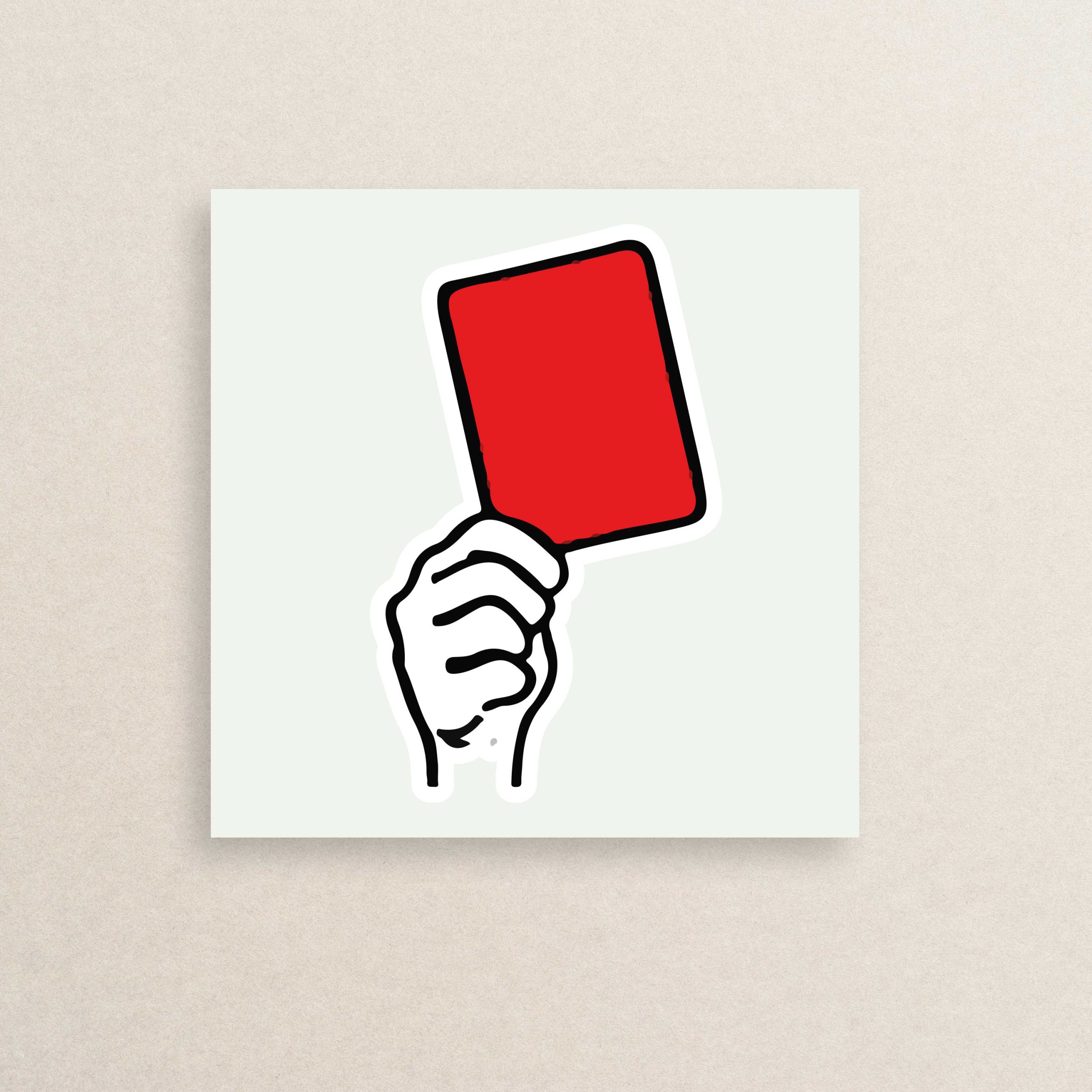 12 soccer red card sticker